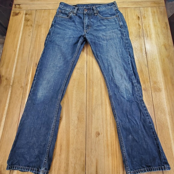 Levi Strauss 527 Bootcut Jeans Mens 31x32 Blue Dark Wash Denim Slim Fit 527-0216 - Picture 3 of 7